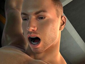 Caricature 3D avec des gros seins, une asiatique léchée et baisée