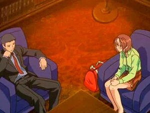 Jolie prof d'anime goûtant à une bite. Jolie prof d'anime goûtant