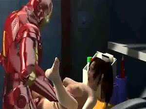 Brune 3D Foxy se fait baiser fort par Iron Man1-high 2