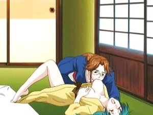 Les lesbiennes hentai se frottent et jouent