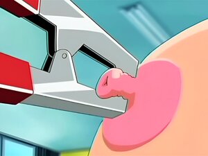 Une écolière d'anime aux gros seins la pince