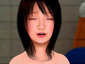 Une douce anime se masturbe et bouffe une grosse queue. Une mignonne