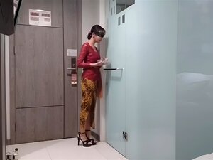  indonésien, sexe, hôtel, mignonnes, publique, Kebaya mrh 