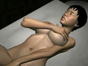 Lesbienne en 3D se masturbe et se roule des pelles