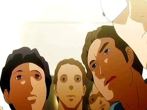 Un anime avec des lunettes se fait baiser en levrette