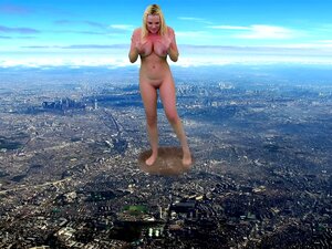 Regardez la destruction de la ville de Giantess Frankie & Sophia