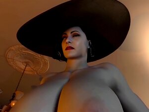 (4K) Lady Dimitrescu shemale hentai se fait sucer sa grosse queue par